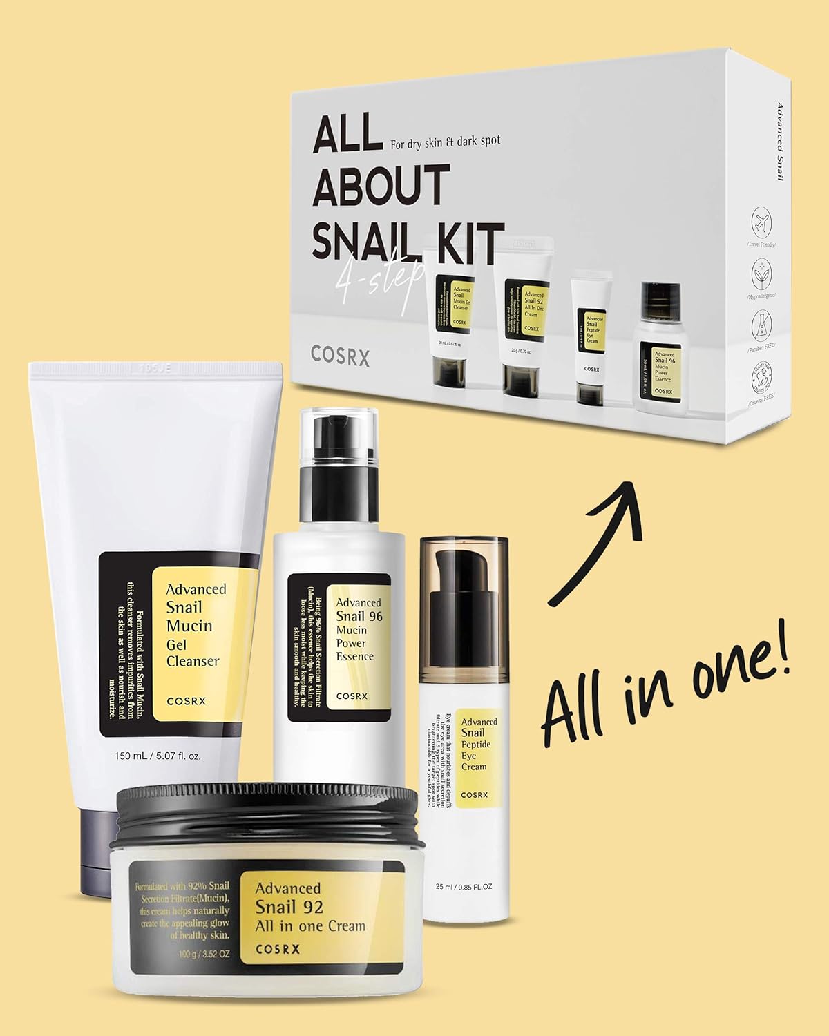 Kit COSRX All About Snail-Mucina de Caracol (Oferta Especial)